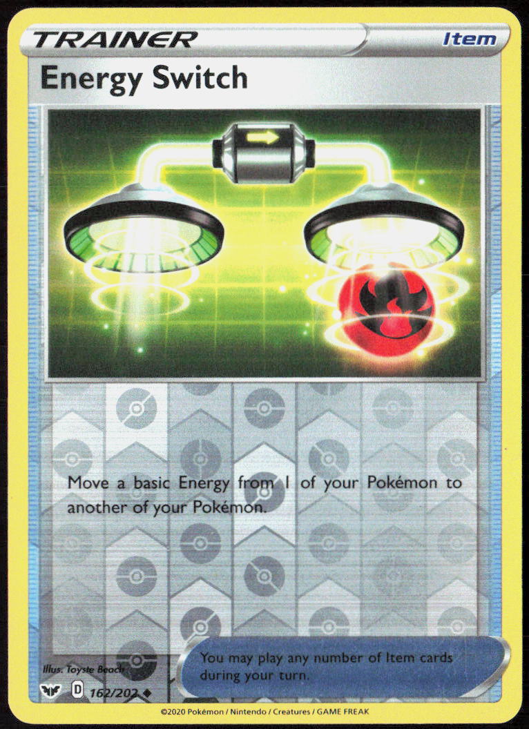Energy Switch Reverse Holo 162/202 SWSH01: Sword & Shield Base Set LP