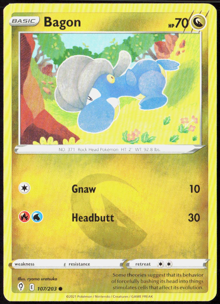 Bagon 107/203 SWSH07: Evolving Skies Pokemon TCG LP