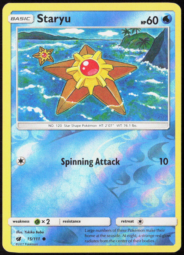 Staryu Reverse Holo 15/111 SM - Crimson Invasion Pokemon TCG LP