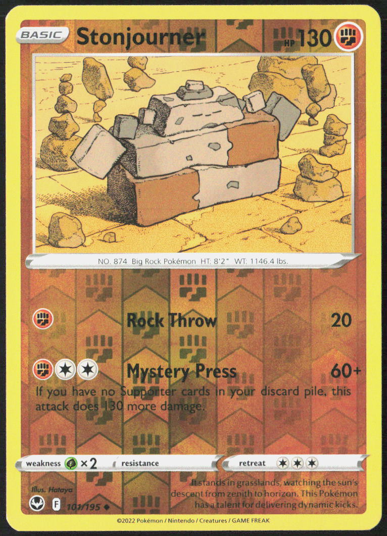 Stonjourner Reverse Holo 101/195 SWSH12: Silver Tempest Pokemon TCG LP