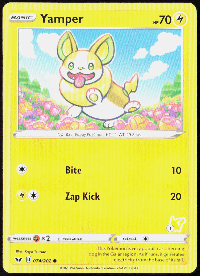 Yamper (074) 074/202 SWSH01: Sword & Shield Base Set Pokemon TCG LP