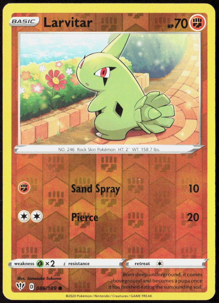 Larvitar 086/189 SWSH03: Darkness Ablaze Pokemon TCG LP