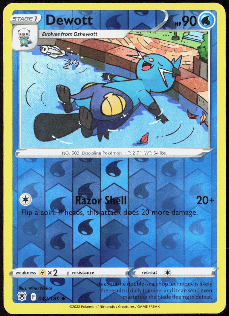 Dewott Reverse Holo 042/189 SWSH10: Astral Radiance Pokemon TCG LP