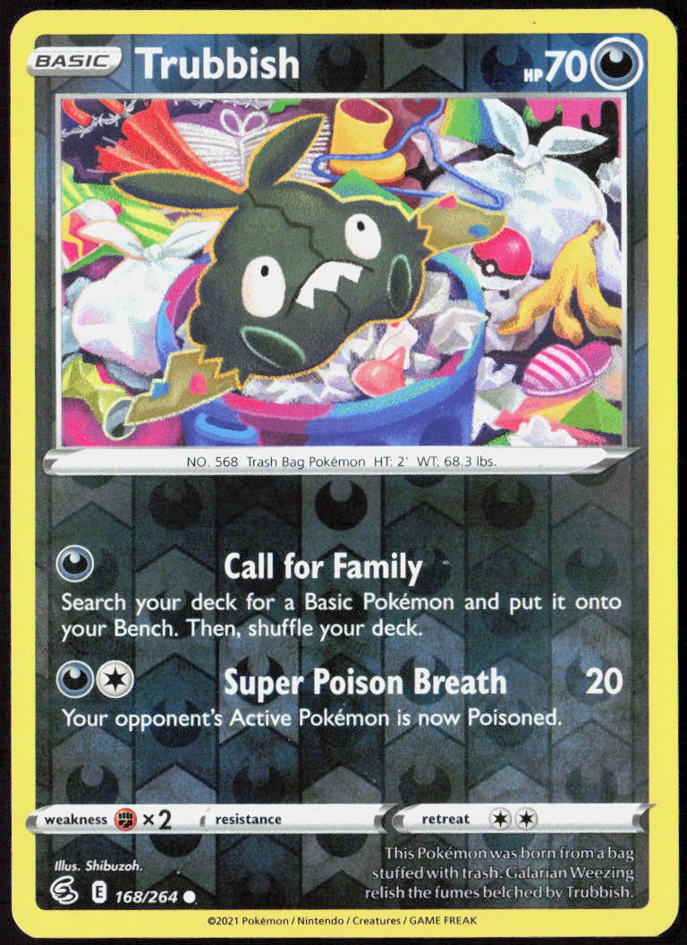 Trubbish Reverse Holo 168/264 SWSH08: Fusion Strike Pokemon TCG LP