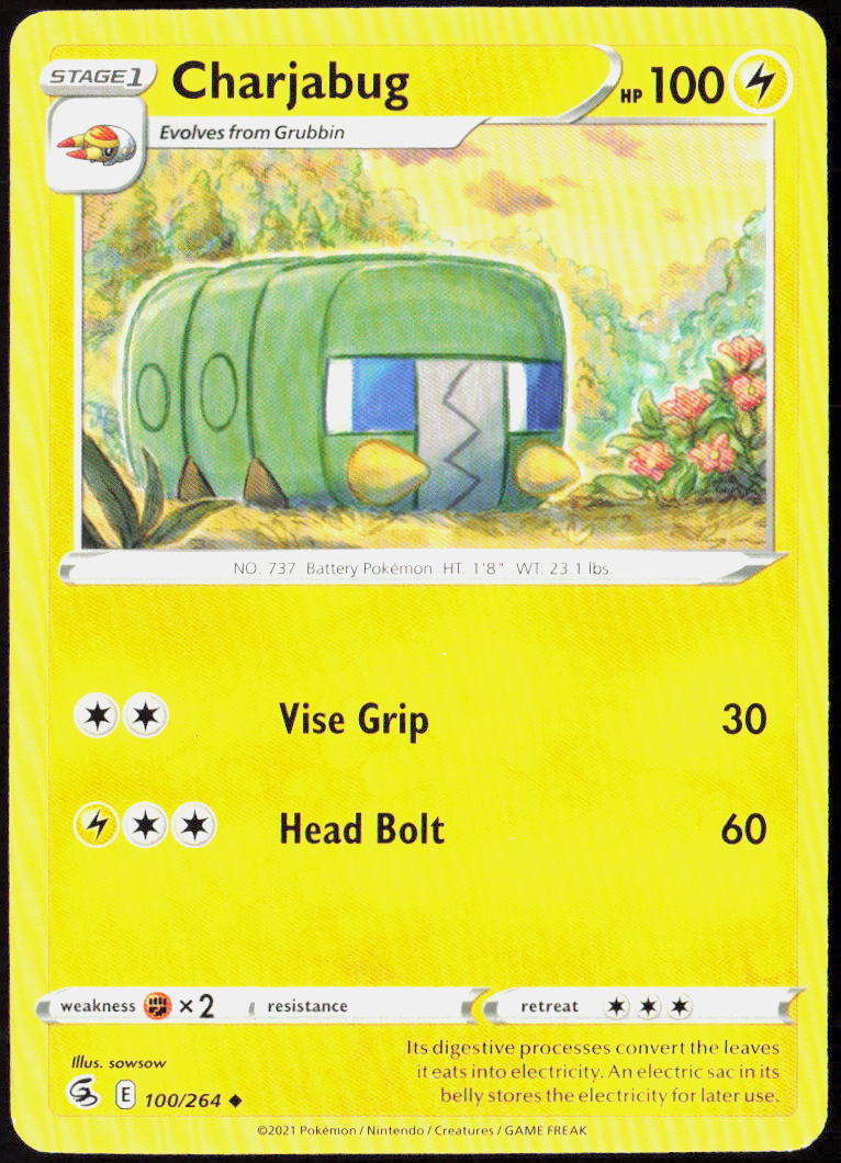 Charjabug 100/264 SWSH08: Fusion Strike Pokemon TCG LP