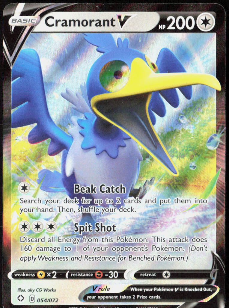 Cramorant V Holo 054/072 Shining Fates Pokemon TCG LP