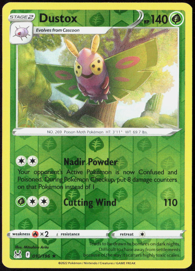 Dustox Reverse Holo 010/196 SWSH11: Lost Origin Pokemon TCG LP