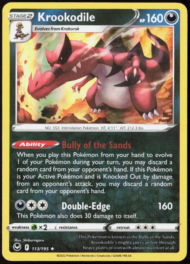 Krookodile 113/195 SWSH12: Silver Tempest Pokemon TCG NM