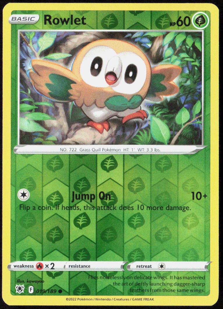 Rowlet Reverse Holo 019/189 SWSH10: Astral Radiance Pokemon TCG LP