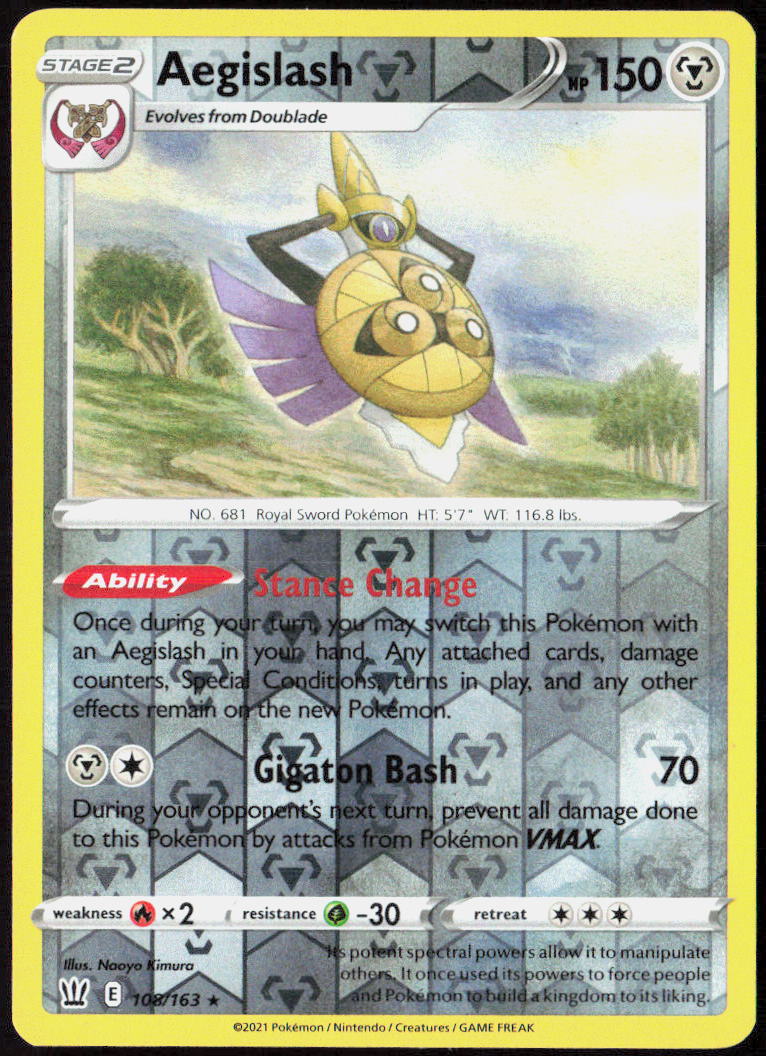 Aegislash (108) Reverse Holo 108/163 SWSH05: Battle Styles LP