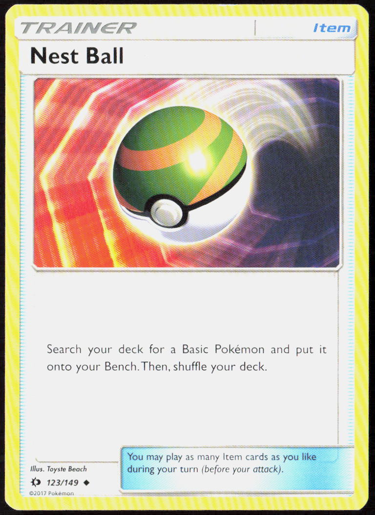 Nest Ball 123/149 SM Base Set Pokemon TCG LP