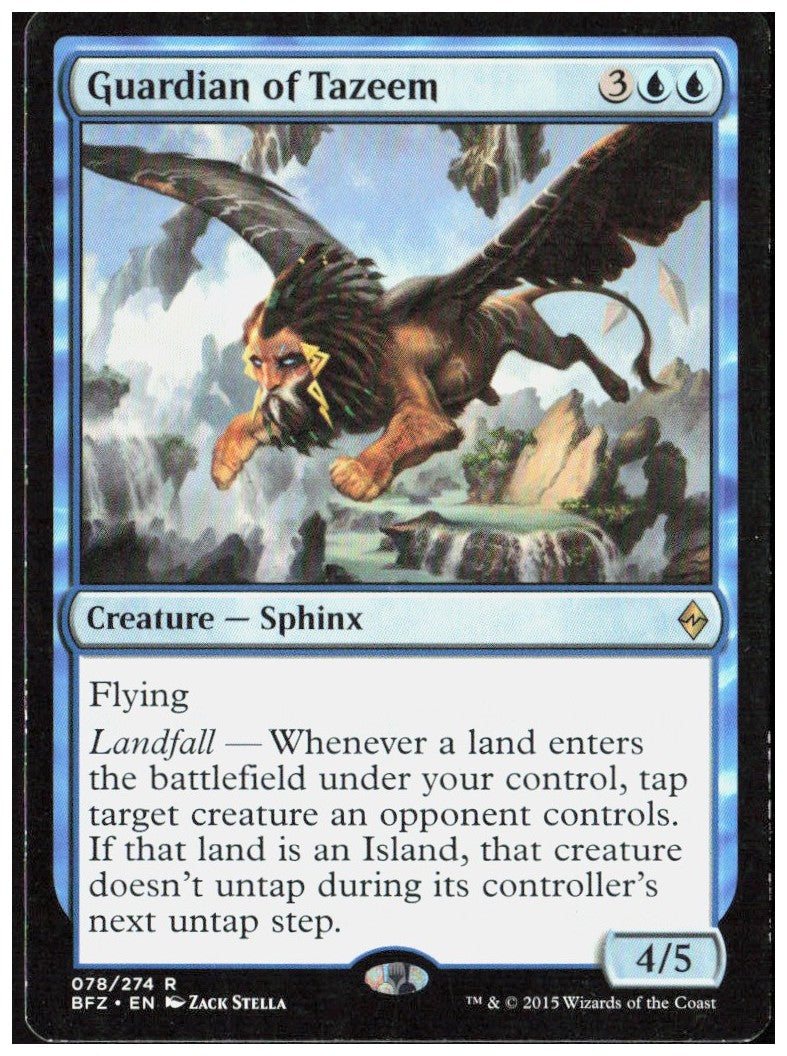 Guardian of Tazeem 78 Battle for Zendikar Magic: The Gathering LP