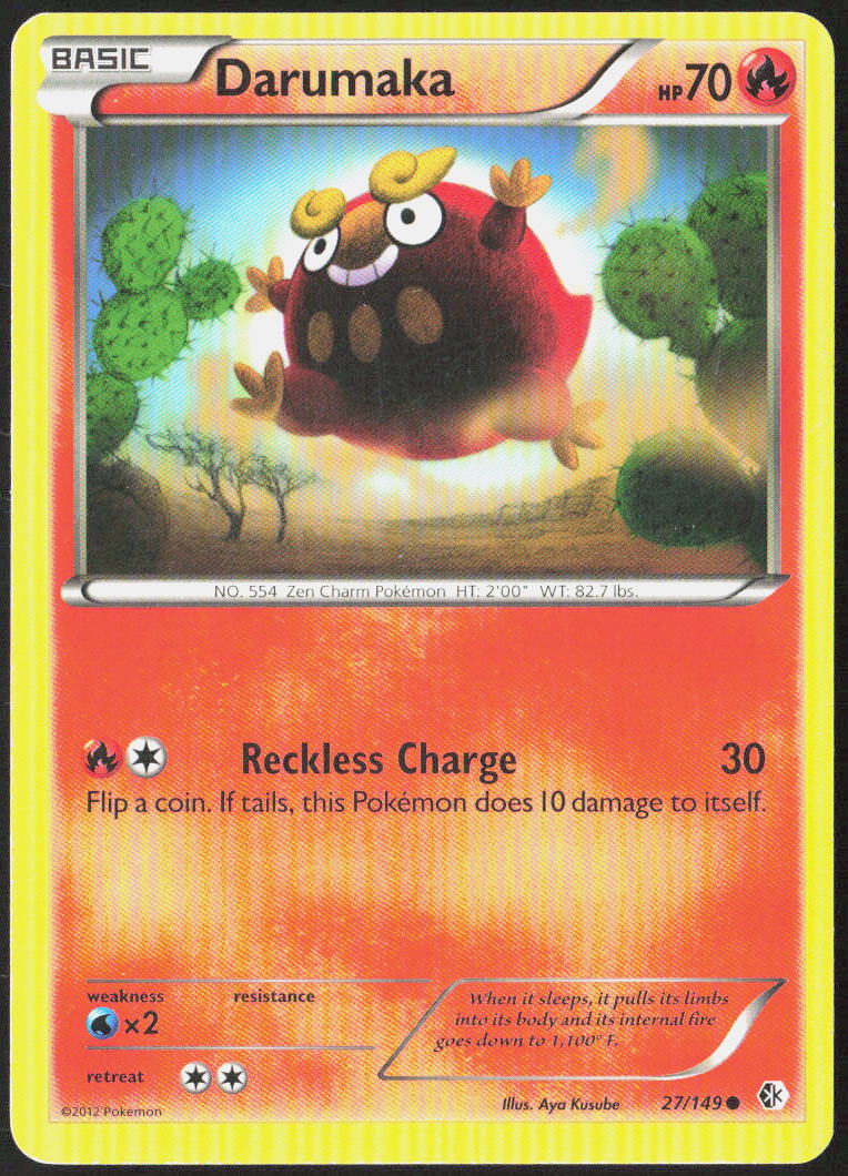 Darumaka 27/149 Boundaries Crossed Pokemon TCG LP