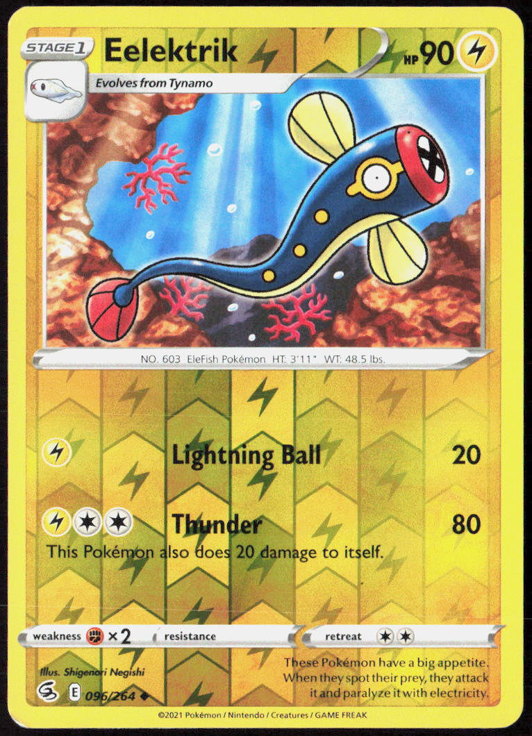 Eelektrik Reverse Holo 096/264 SWSH08: Fusion Strike NM
