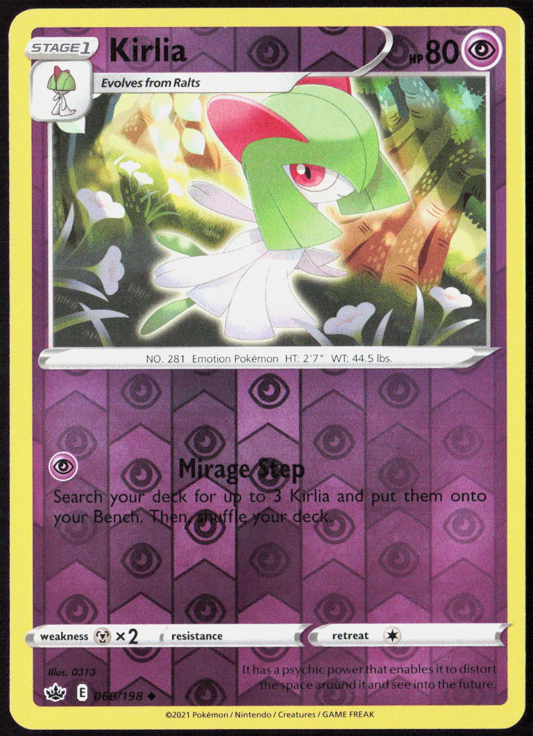Kirlia Reverse Holo 060/198 SWSH06: Chilling Reign NM
