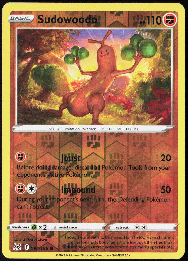 Sudowoodo Reverse Holo 094/196 SWSH11: Lost Origin Pokemon TCG LP