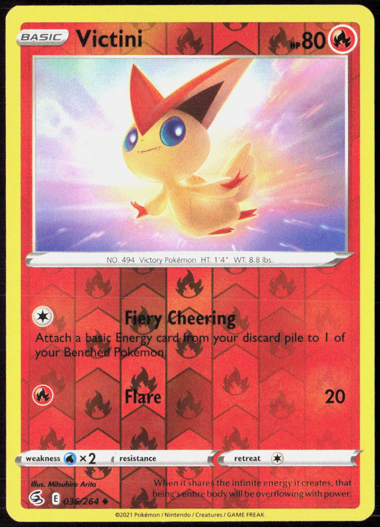 Victini Reverse Holo 036/264 SWSH08: Fusion Strike NM