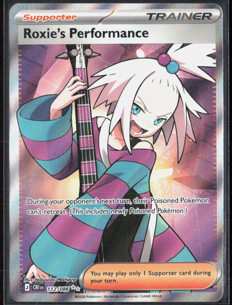 Roxie's Performance Holo 112/086 ME04: Chaos Rising Pokemon TCG NM