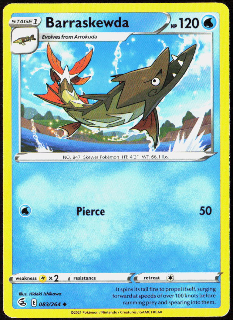 Barraskewda 083/264 SWSH08: Fusion Strike Pokemon TCG LP