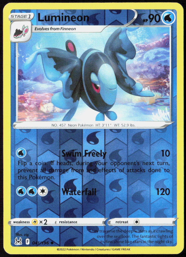 Lumineon Reverse Holo 041/196 SWSH11: Lost Origin Pokemon TCG LP
