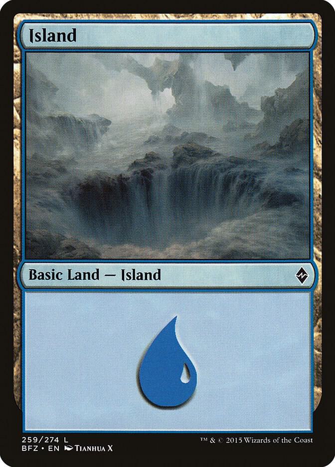 Island 259 Battle for Zendikar Magic: The Gathering LP