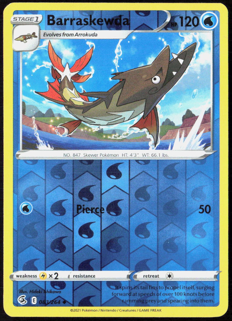 Barraskewda Reverse Holo 083/264 SWSH08: Fusion Strike NM