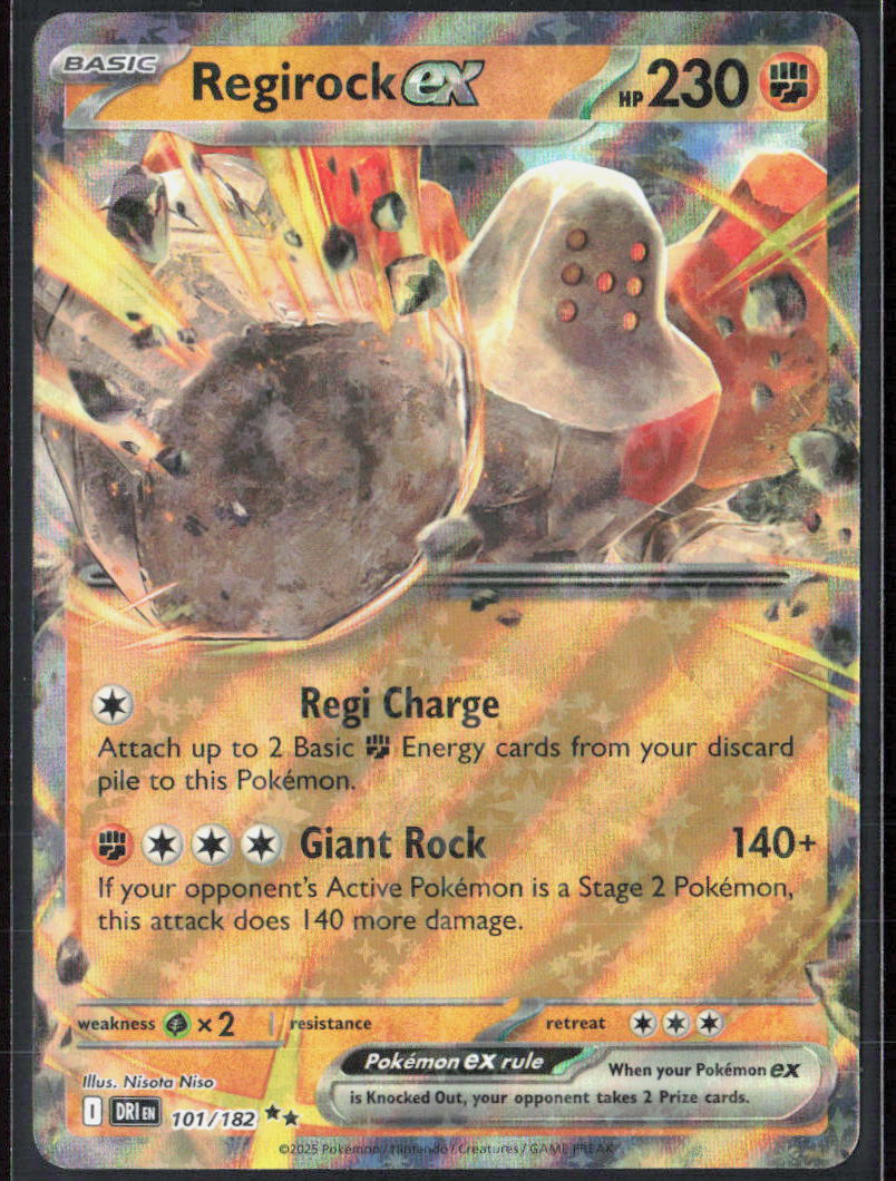 Regirock ex Holo 101/182 SV10: Destined Rivals Pokemon TCG NM