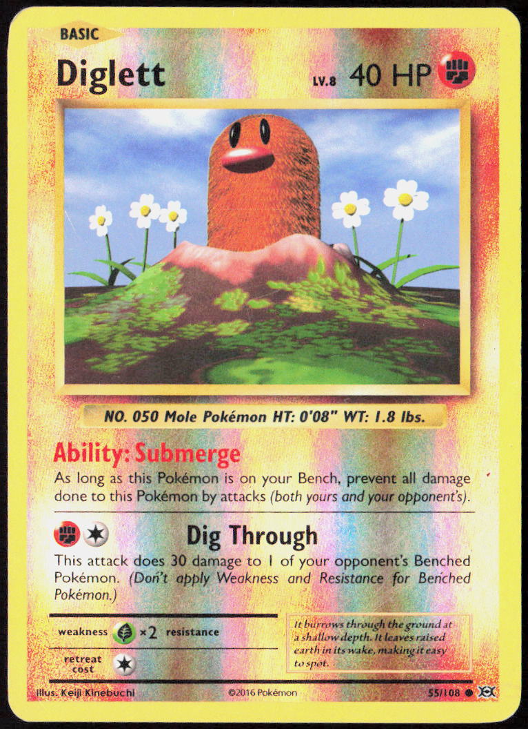 Diglett Reverse Holo 55/108 XY - Evolutions MP