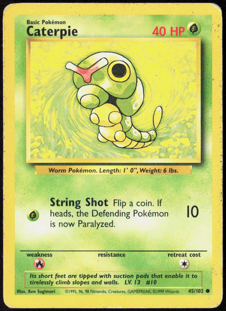 Caterpie 045/102 Base Set Pokemon TCG MP