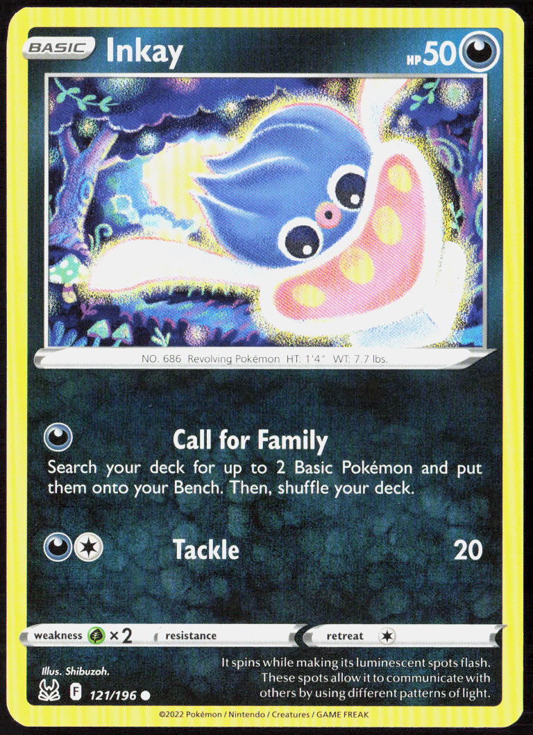 Inkay (121) 121/196 SWSH11: Lost Origin Pokemon TCG LP