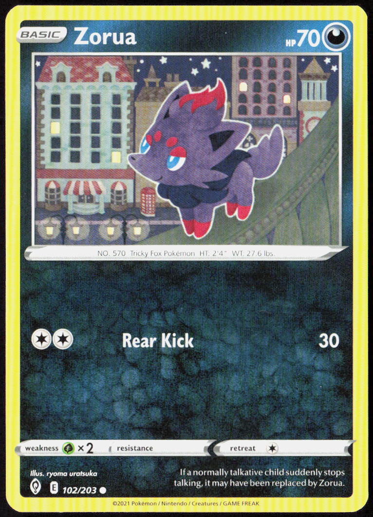 Zorua 102/203 SWSH07: Evolving Skies Pokemon TCG LP
