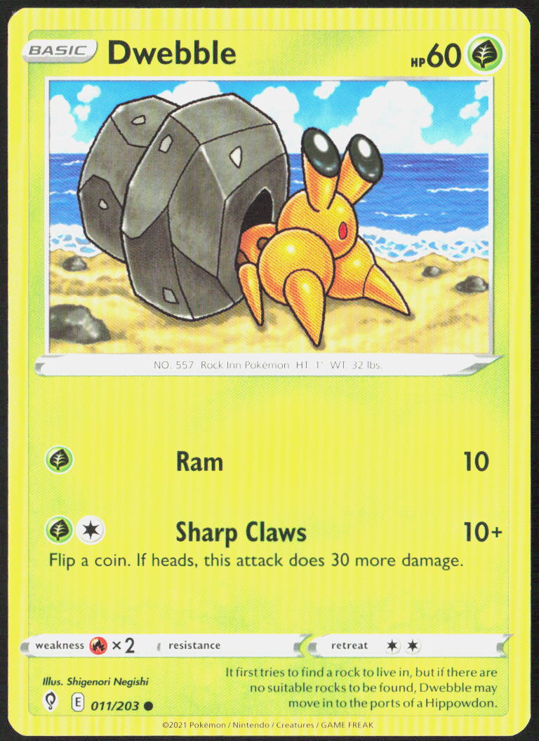Dwebble 011/203 SWSH07: Evolving Skies Pokemon TCG LP