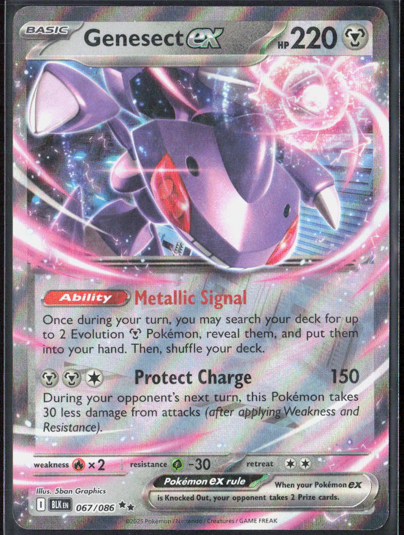 Genesect ex Holo 067/086 SV: Black Bolt Pokemon TCG NM