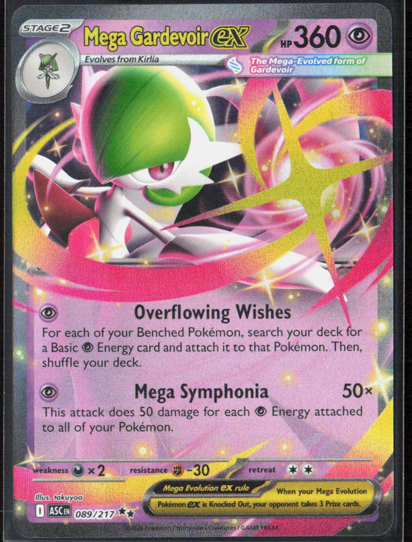 Mega Gardevoir ex Holo 089/217 ME: Ascended Heroes Pokemon TCG NM
