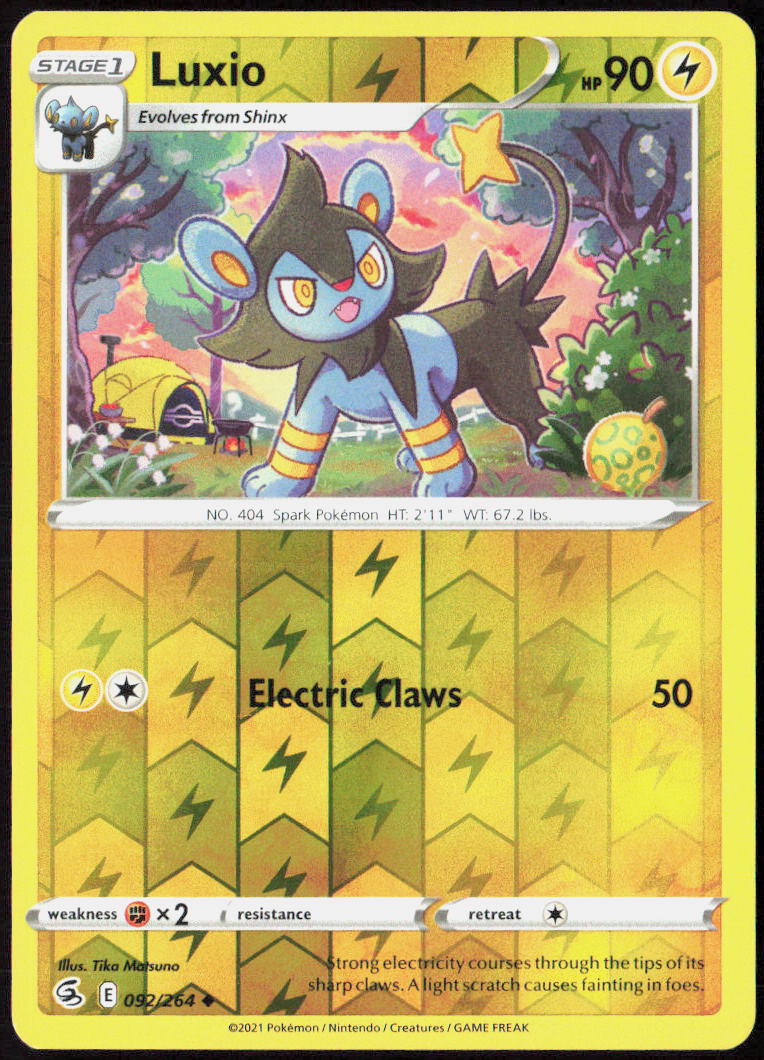 Luxio Reverse Holo 092/264 SWSH08: Fusion Strike NM