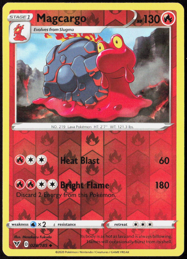 Magcargo Reverse Holo 028/185 SWSH04: Vivid Voltage Pokemon TCG LP