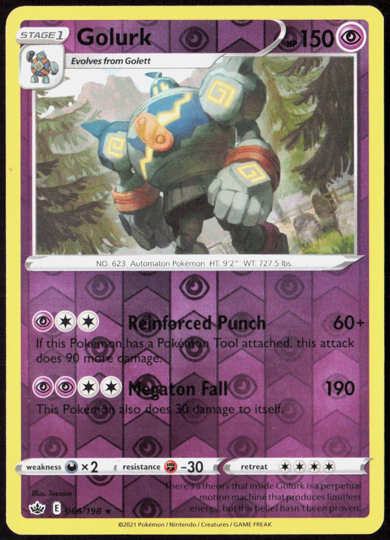 Golurk Reverse Holo 066/198 SWSH06: Chilling Reign LP