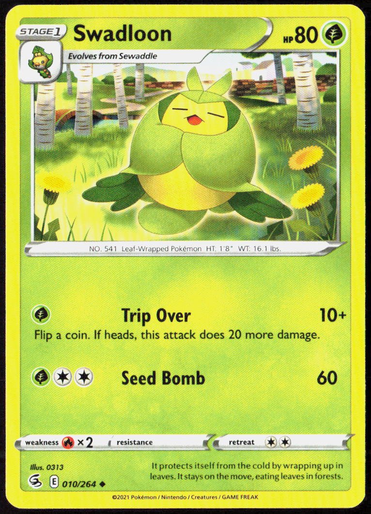Swadloon 010/264 SWSH08: Fusion Strike Pokemon TCG LP