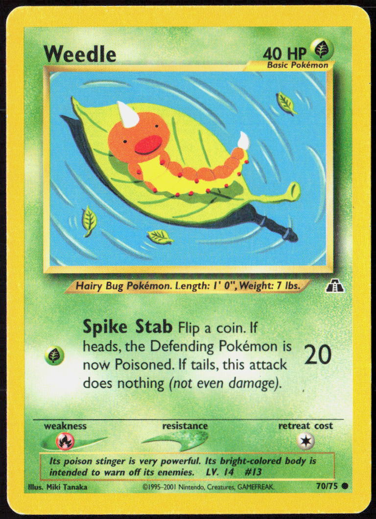 Weedle Unlimited 70/75 Neo Discovery Pokemon TCG LP