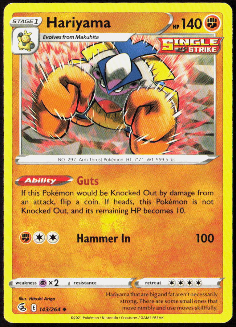 Hariyama 143/264 SWSH08: Fusion Strike Pokemon TCG LP