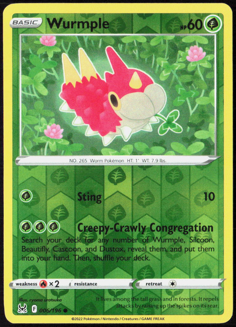 Wurmple Reverse Holo 006/196 SWSH11: Lost Origin NM