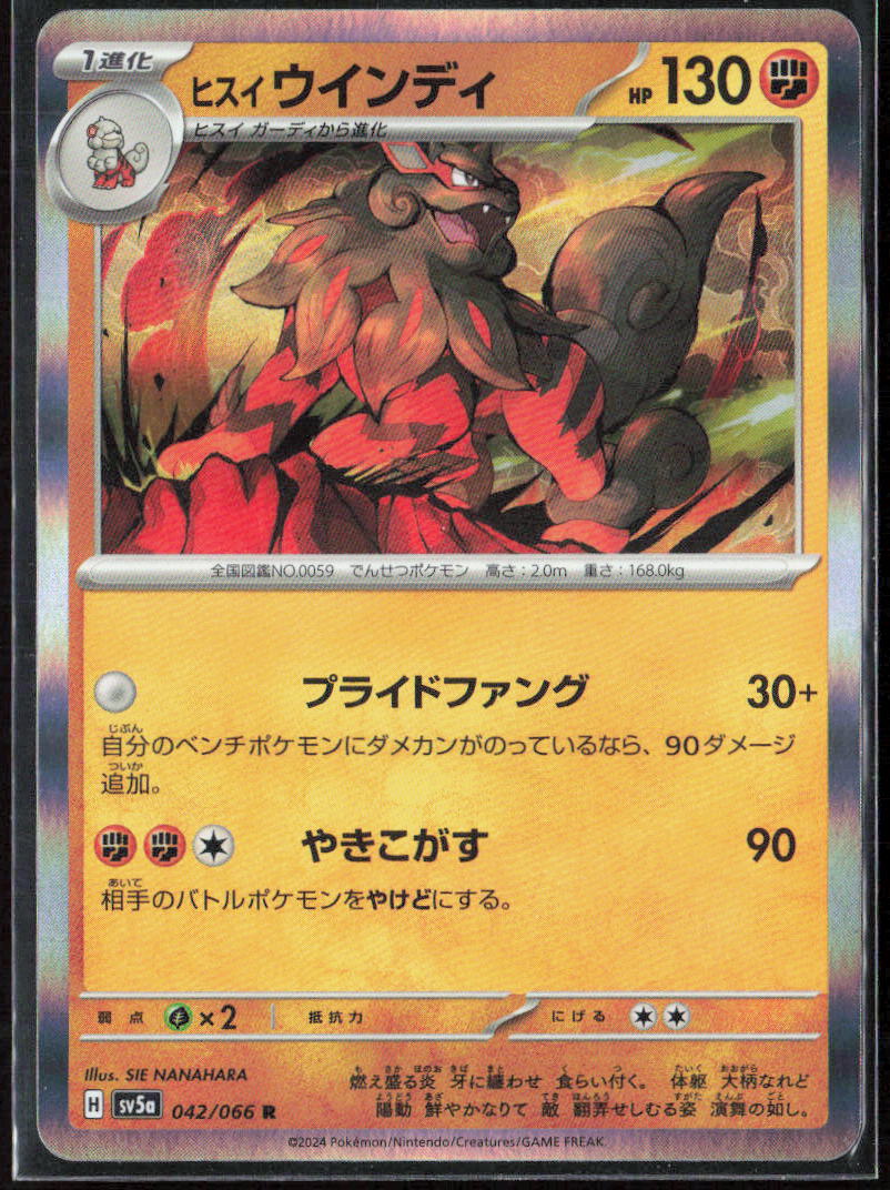 Hisuian Arcanine Holo 042/066 SV5a: Crimson Haze Pokemon TCG NM