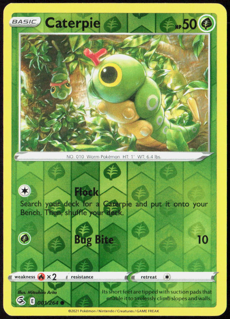 Caterpie Reverse Holo 001/264 SWSH08: Fusion Strike NM