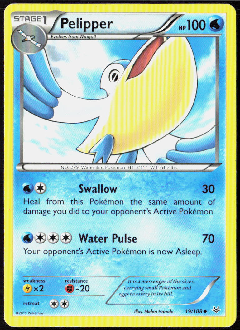 Pelipper 19/108 XY - Roaring Skies Pokemon TCG LP
