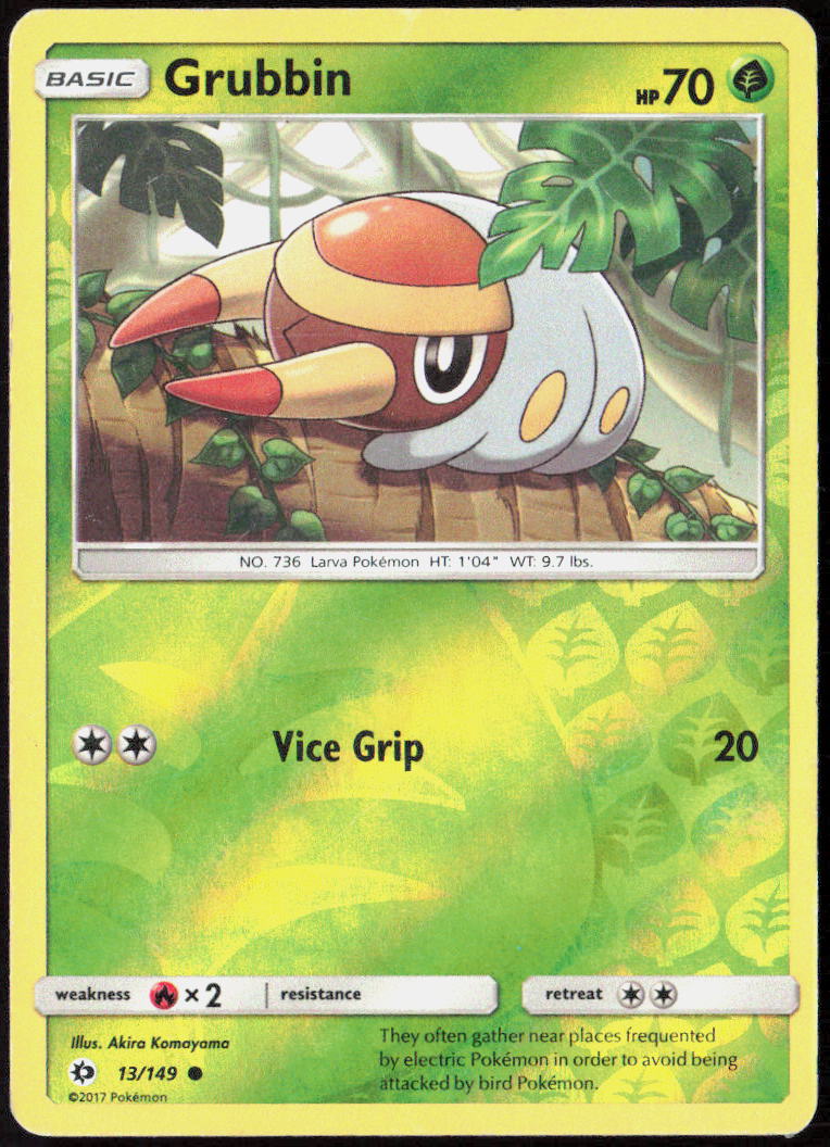 Grubbin Reverse Holo 13/149 SM Base Set MP