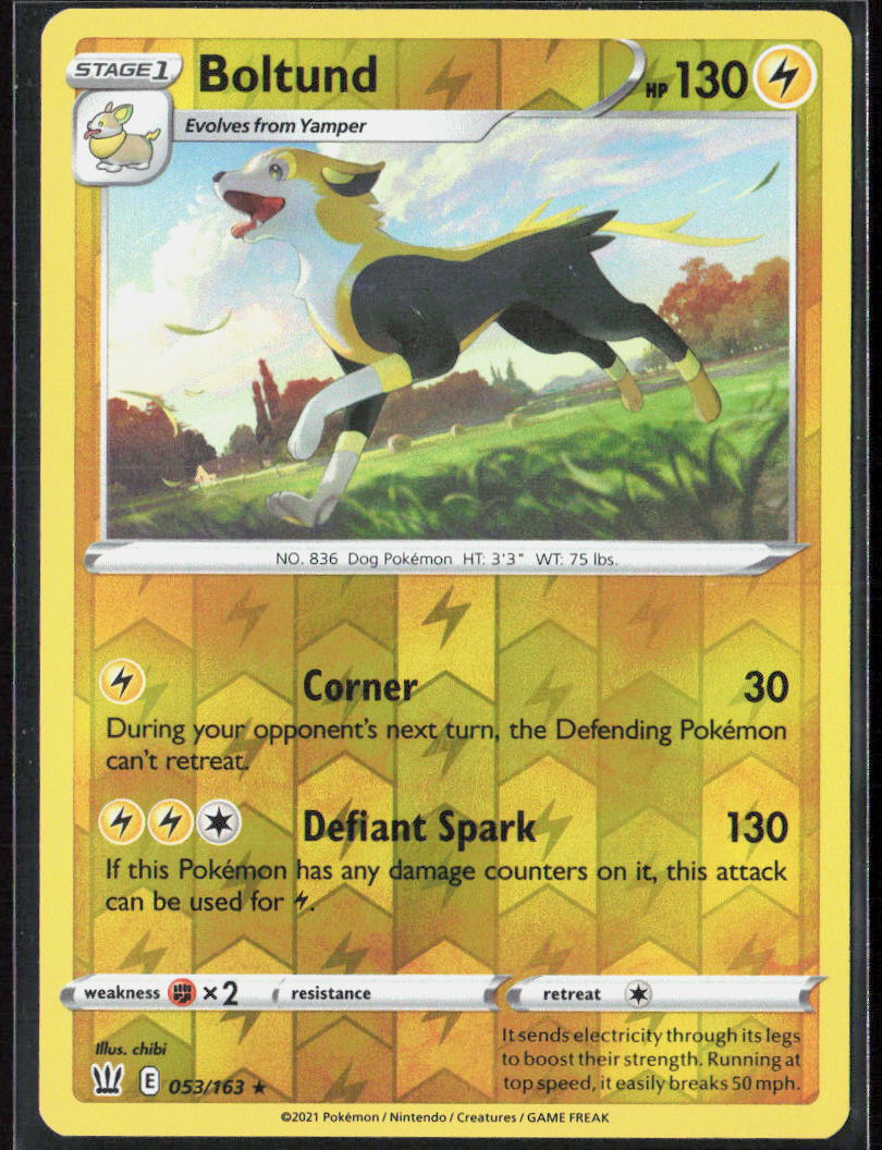 Boltund Reverse Holo 053/163 SWSH05: Battle Styles Pokemon TCG LP