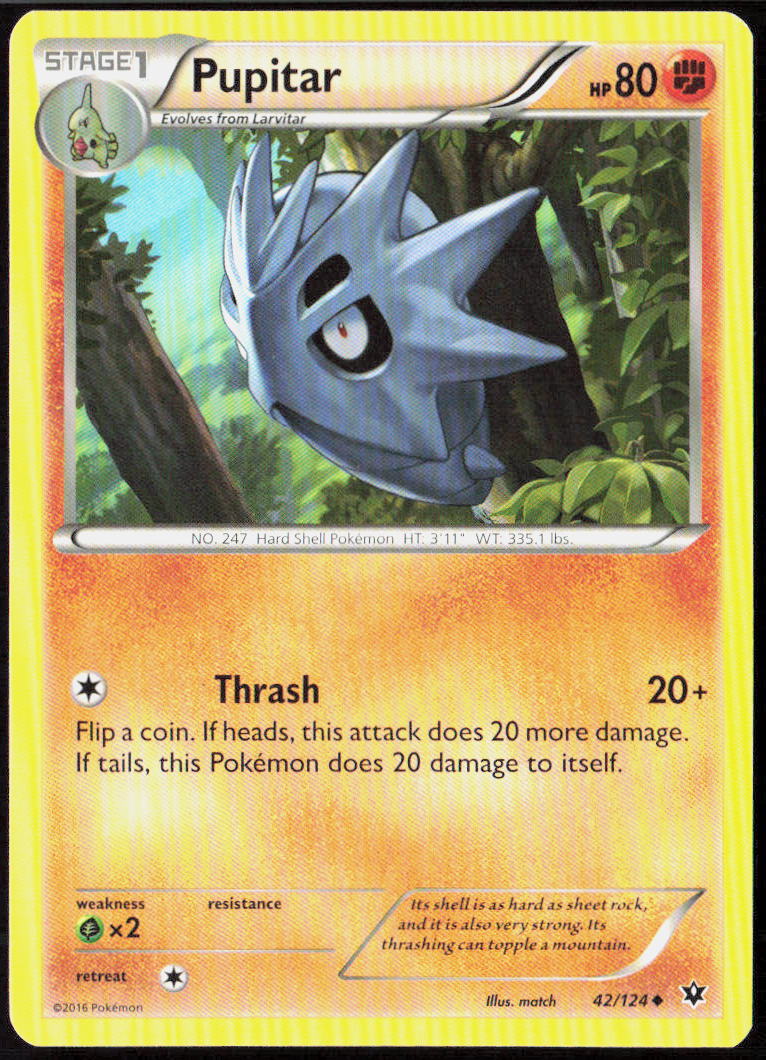 Pupitar 42/124 XY - Fates Collide Pokemon TCG LP