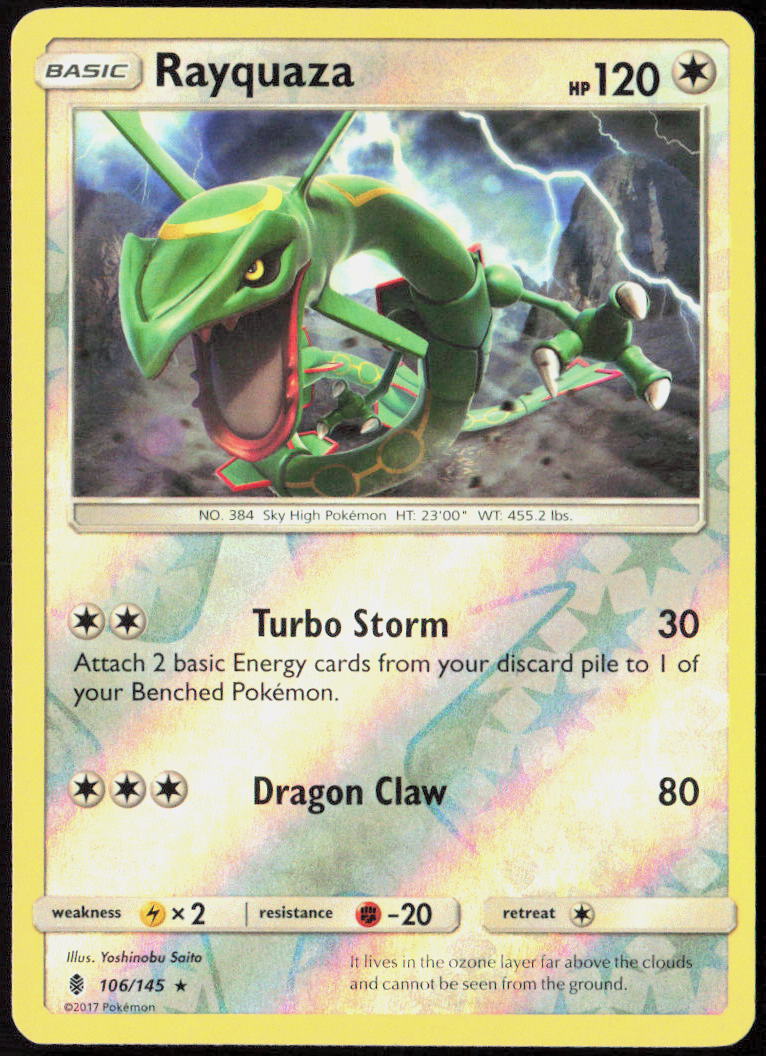 Rayquaza Reverse Holo 106/145 SM - Guardians Rising LP