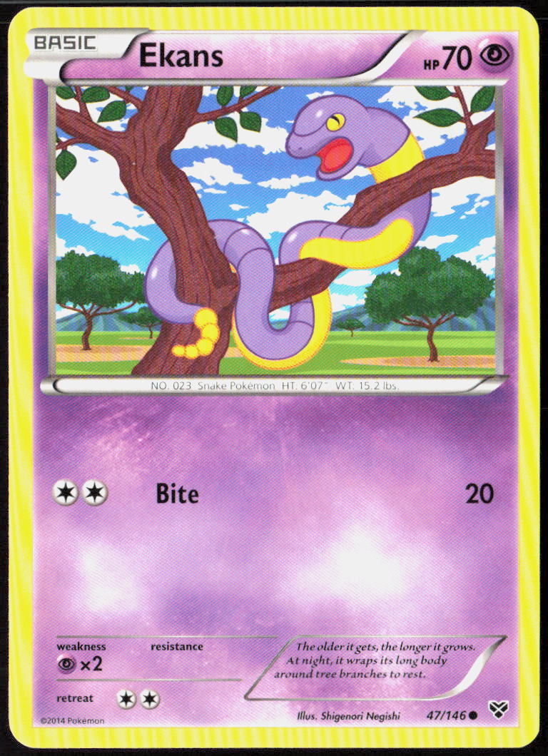 Ekans 47/146 XY Base Set Pokemon TCG LP