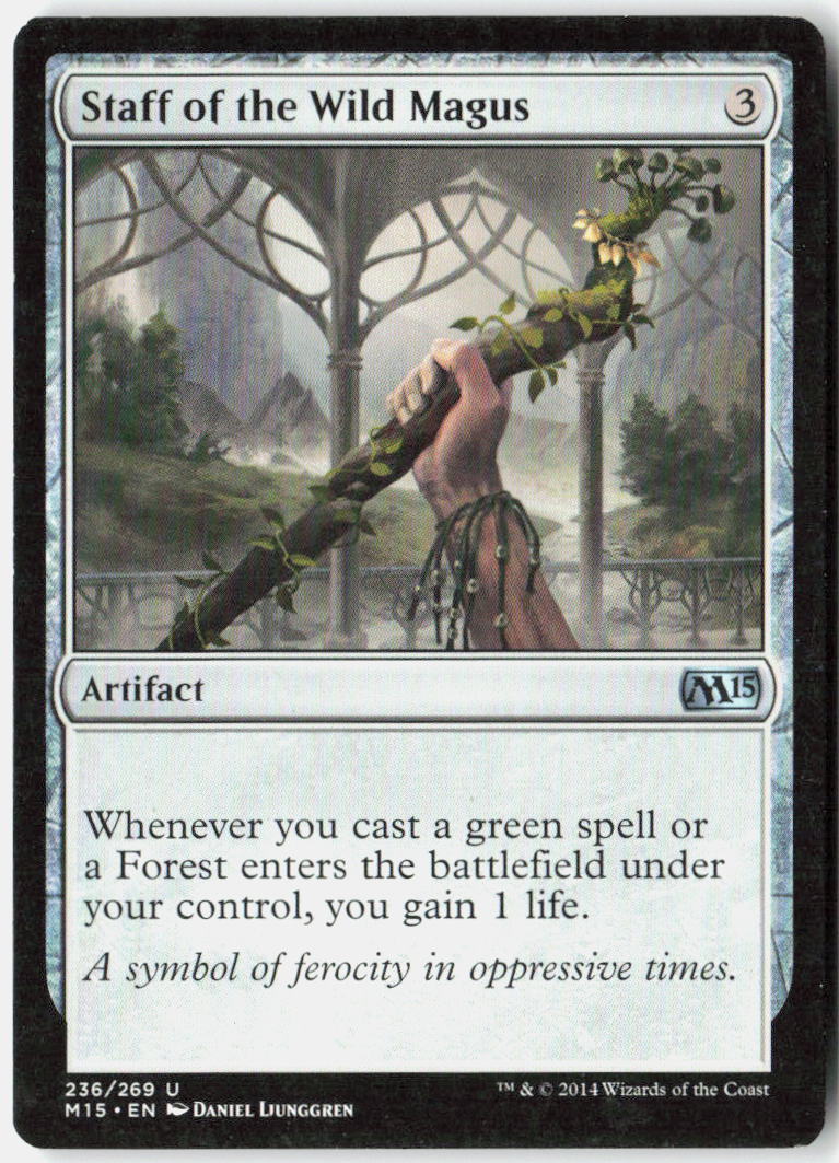 Staff of the Wild Magus 236 Magic 2015 (M15) Magic: The Gathering LP